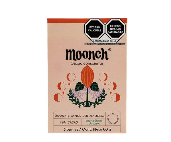 Chocolate Amargo sin azúcar con almendras caramelizadas